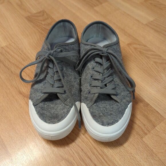 Rag & Bone Standard Issue Felted Wool Sneakers Womens US 8 EU 39 Gray Lace Up - Picture 2 of 8